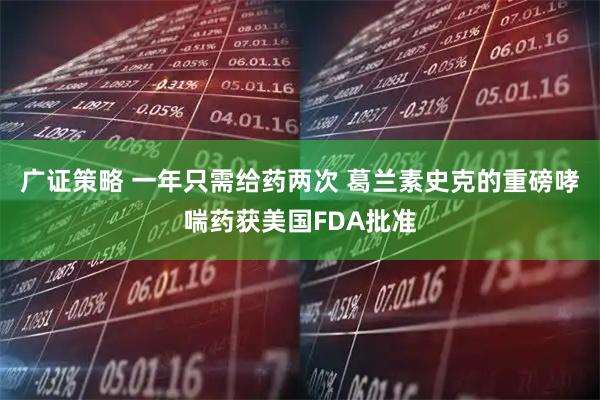 广证策略 一年只需给药两次 葛兰素史克的重磅哮喘药获美国FDA批准
