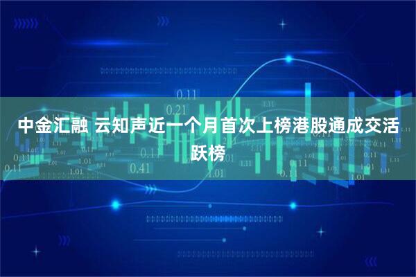 中金汇融 云知声近一个月首次上榜港股通成交活跃榜