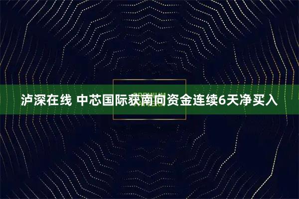 泸深在线 中芯国际获南向资金连续6天净买入